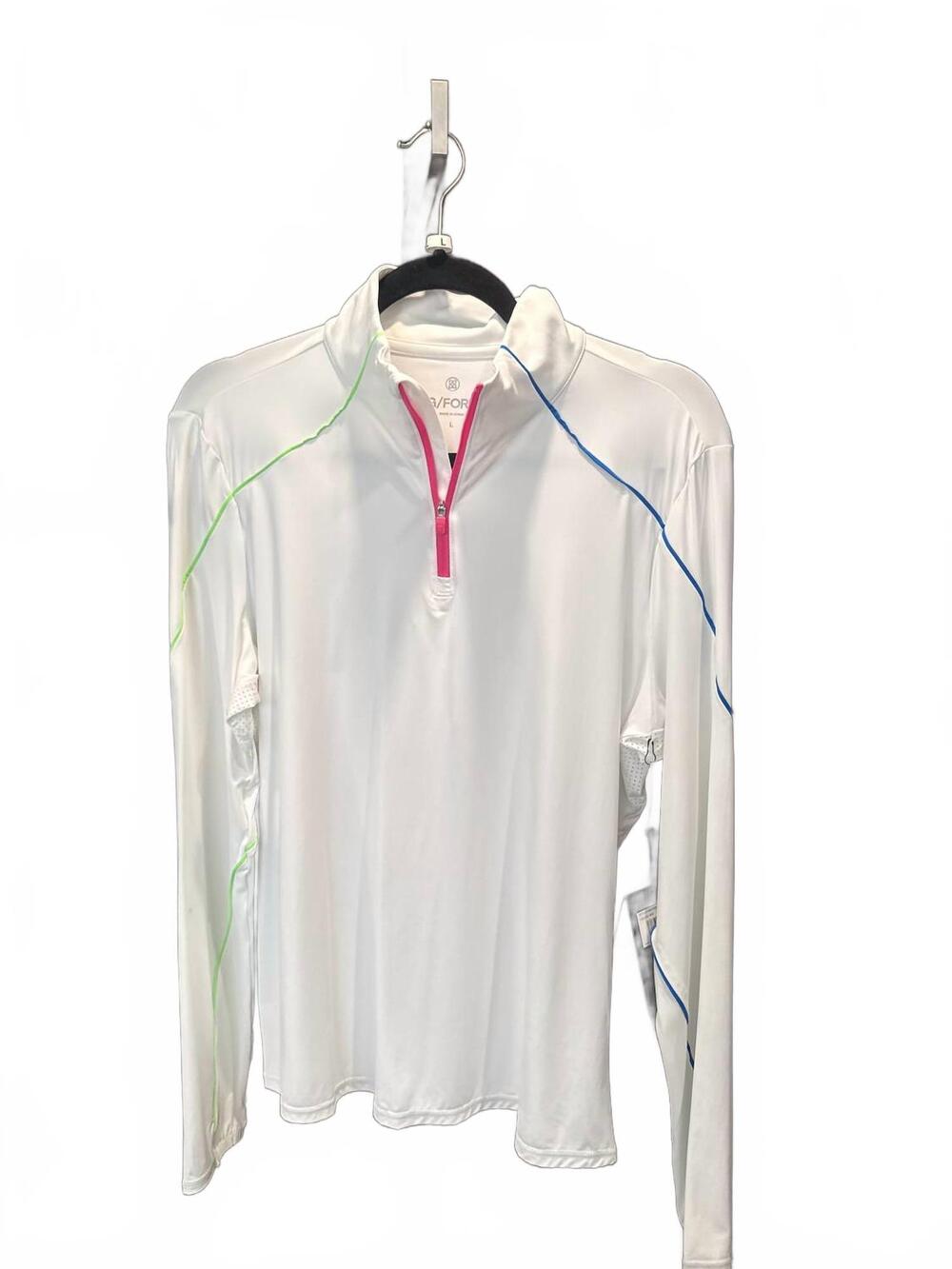 NEW G/FORE women's block q-zip long sleeve top in snow